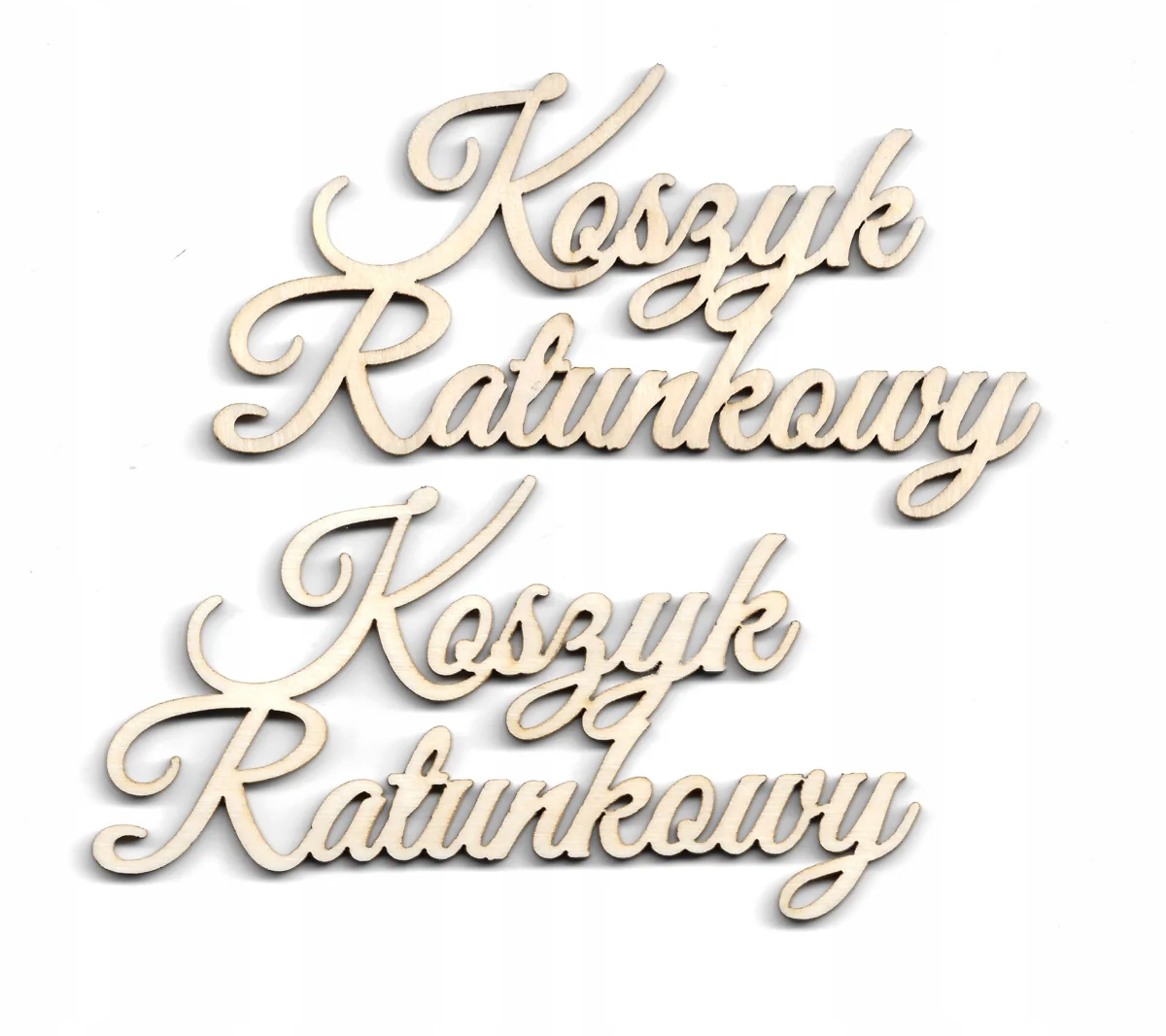 Dekoracja drewniana NAPIS KOSZYK RATUNKOWY 2 SZT