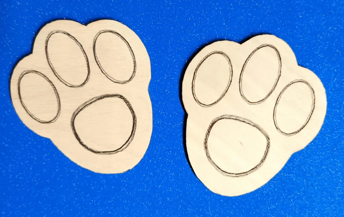 4x Drewniany dekor ze sklejki ŁAPA ŁAPKA TROPY decoupage zwierzęta 7cm