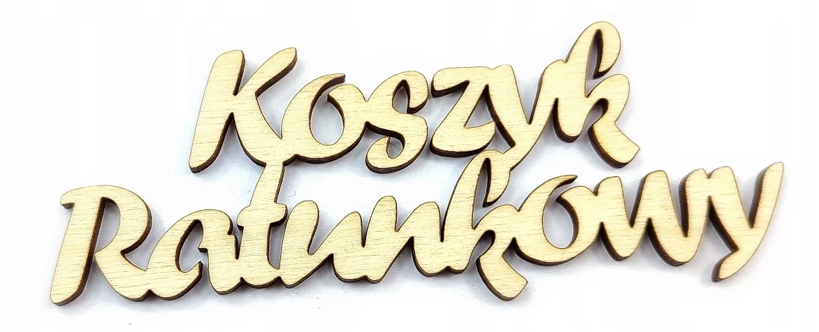 KOSZYK RATUNKOWY napis sklejka decoupage ślub wesele