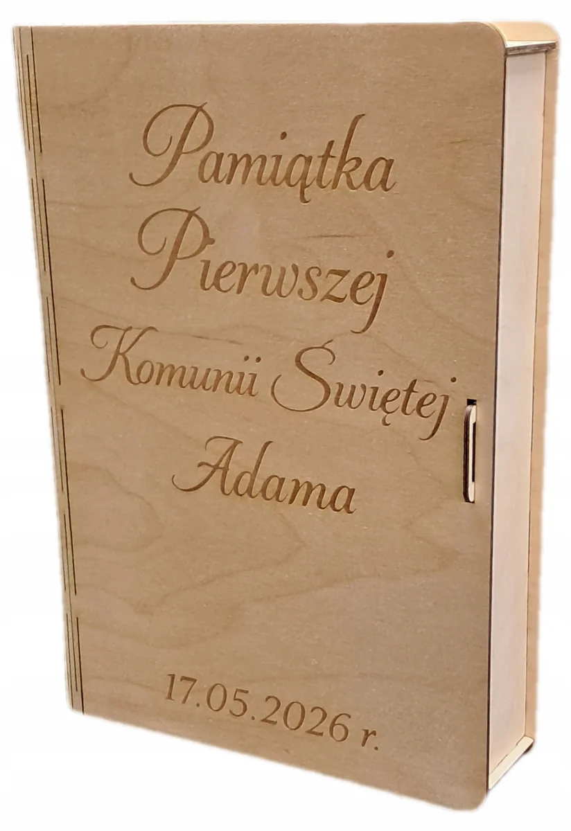 PUDEŁKO NA BIBLIĘ GRAWER PAMIĄTKA KOMUNII ŚWIĘTEJ 29.5 x 19.5 x 5,5 cm