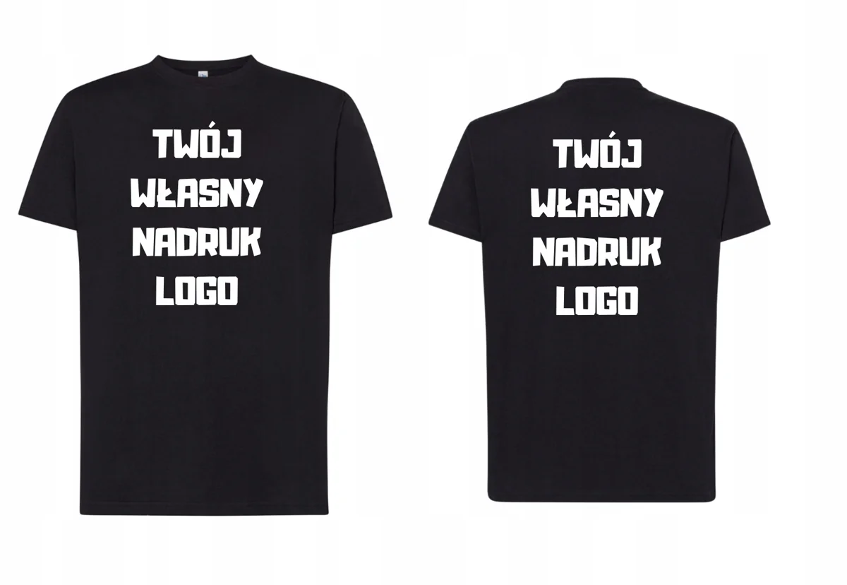 KOSZULKA T-SHIRT Z WŁASNYM NADRUKIEM LOGO NAPIS 2xDUŻY NADRUK roz.XL