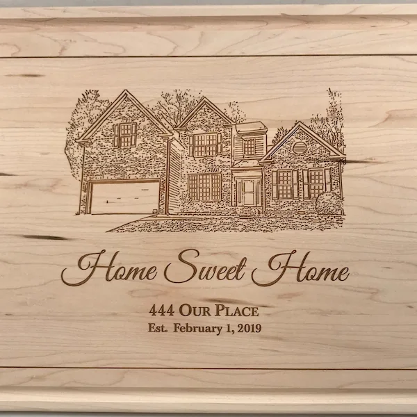 Tabliczka Home Sweet Home grawerowana na sklejce
