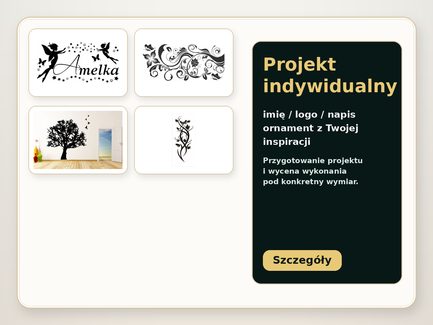 Naklejka ścienna na zamówienie — projekt indywidualny z folii