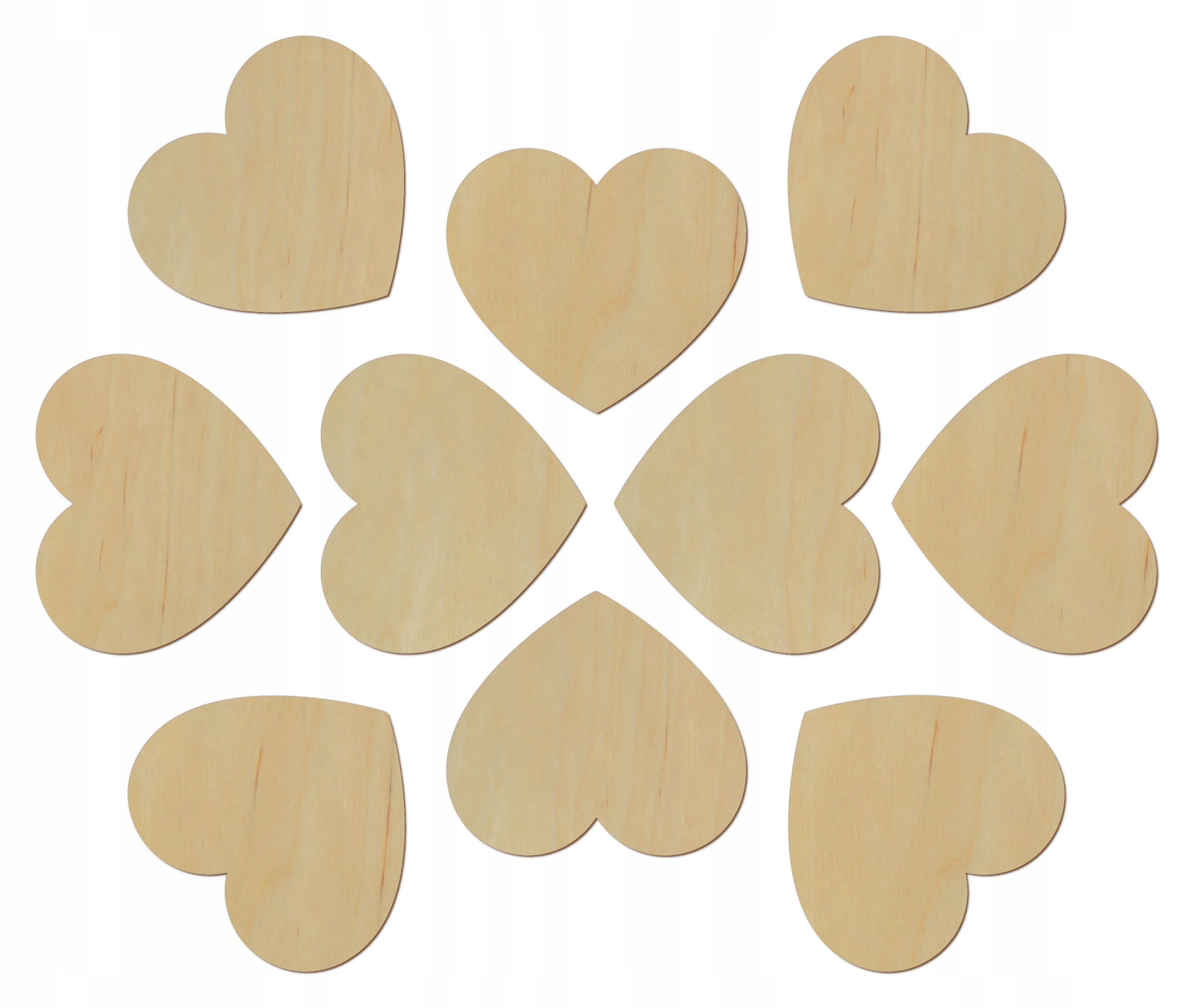 2X Drewniane serce szlifowane serca Wesele 15cm-2szt