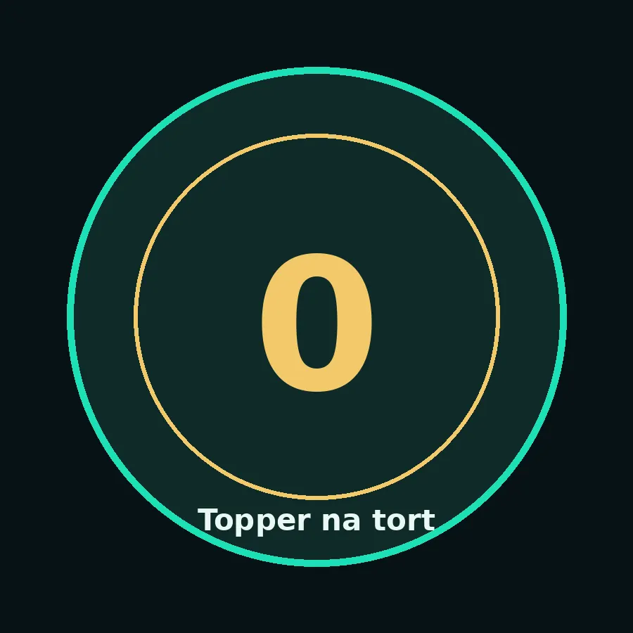 Topper na tort drewniany liczba 0 urodziny jubileusz