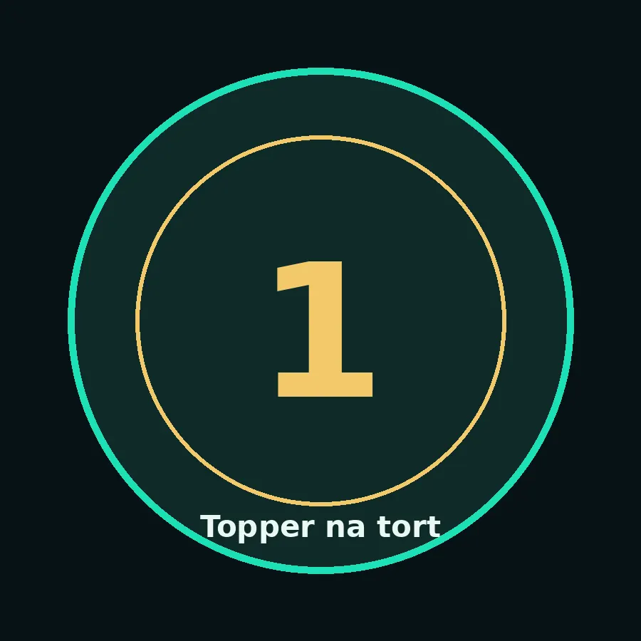 Topper na tort drewniany liczba 1 urodziny jubileusz