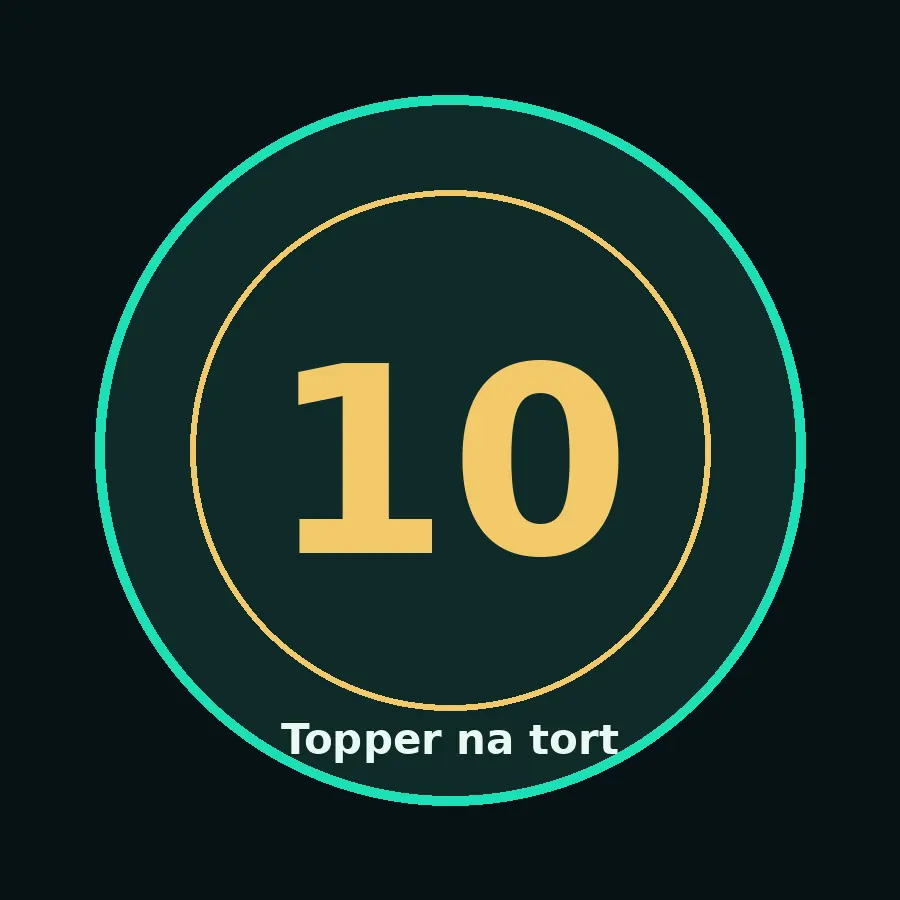 Topper na tort drewniany liczba 10 urodziny jubileusz