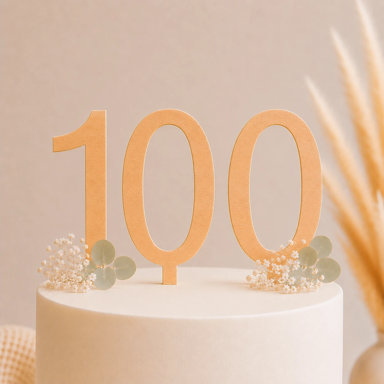 Topper na tort drewniany liczba 100 urodziny jubileusz
