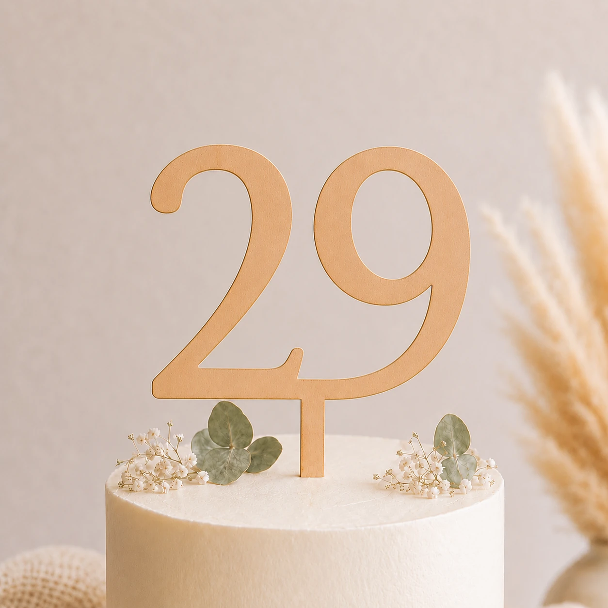 Topper na tort drewniany liczba 29 urodziny jubileusz