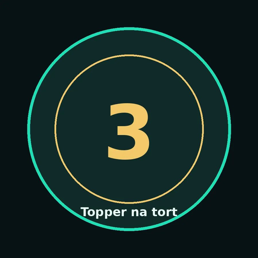 Topper na tort drewniany liczba 3 urodziny jubileusz