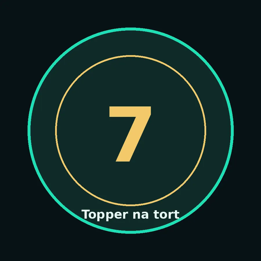 Topper na tort drewniany liczba 7 urodziny jubileusz