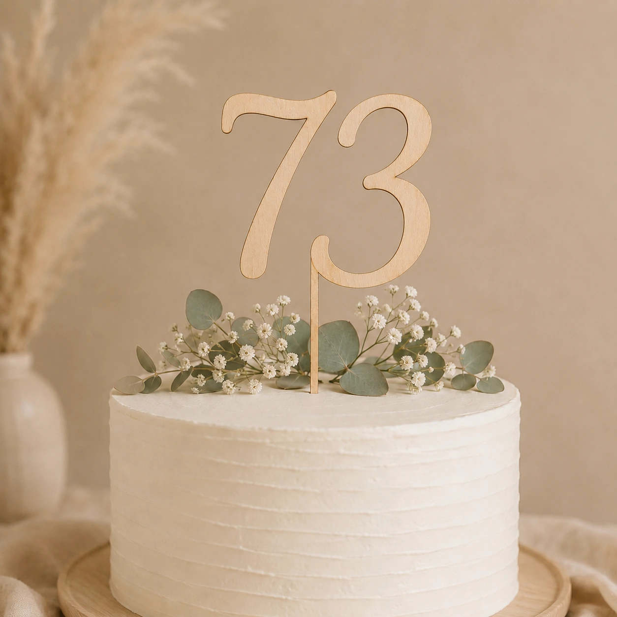 Topper na tort drewniany liczba 71 urodziny jubileusz