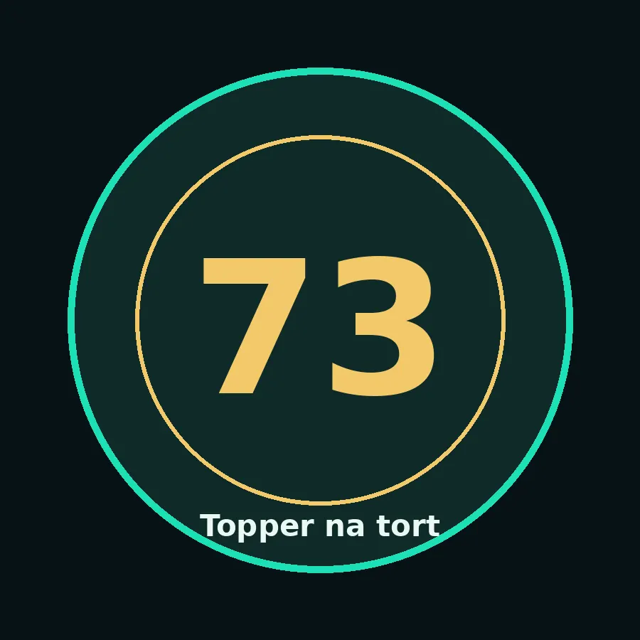 Topper na tort drewniany liczba 73 urodziny jubileusz
