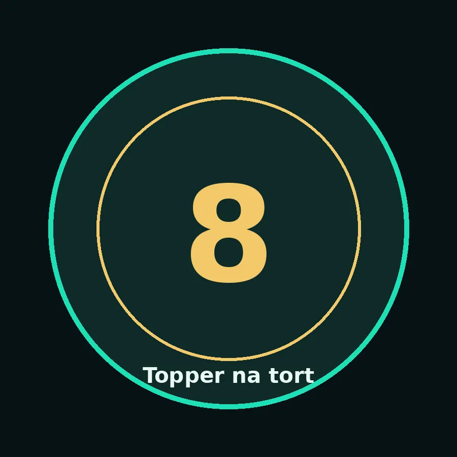 Topper na tort drewniany liczba 8 urodziny jubileusz