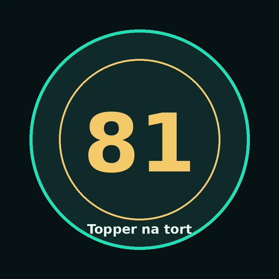 Topper na tort drewniany liczba 81 urodziny jubileusz
