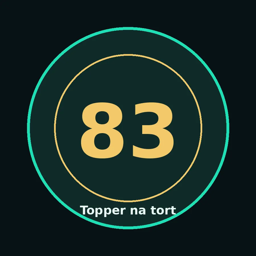 Topper na tort drewniany liczba 83 urodziny jubileusz