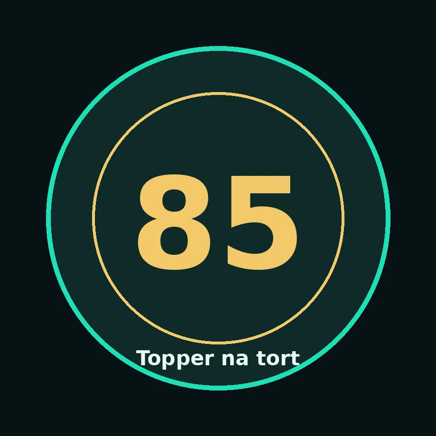 Topper na tort drewniany liczba 85 urodziny jubileusz