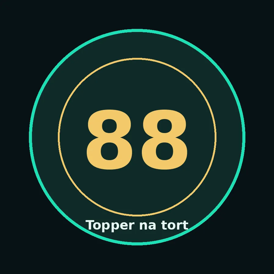 Topper na tort drewniany liczba 88 urodziny jubileusz