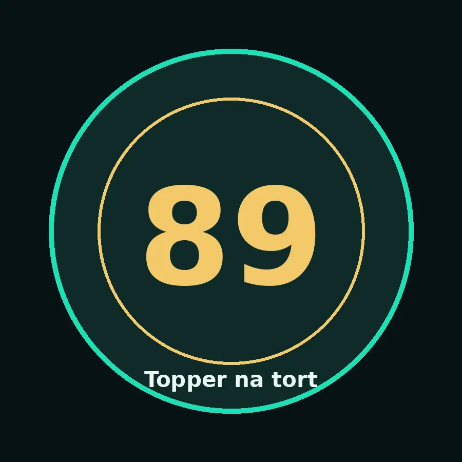 Topper na tort drewniany liczba 89 urodziny jubileusz