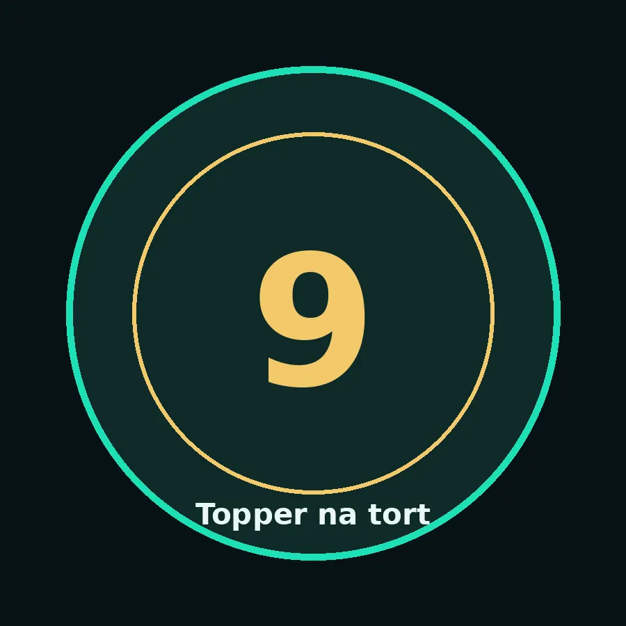 Topper na tort drewniany liczba 9 urodziny jubileusz