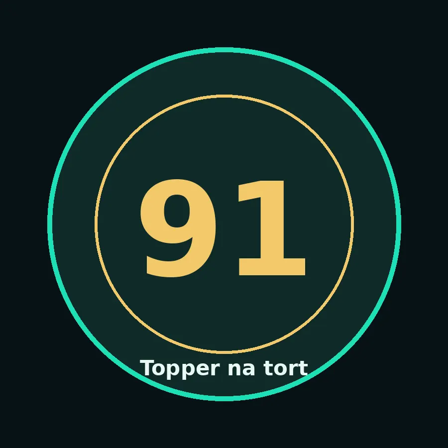 Topper na tort drewniany liczba 91 urodziny jubileusz