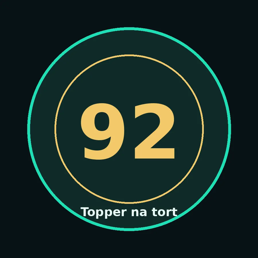 Topper na tort drewniany liczba 92 urodziny jubileusz