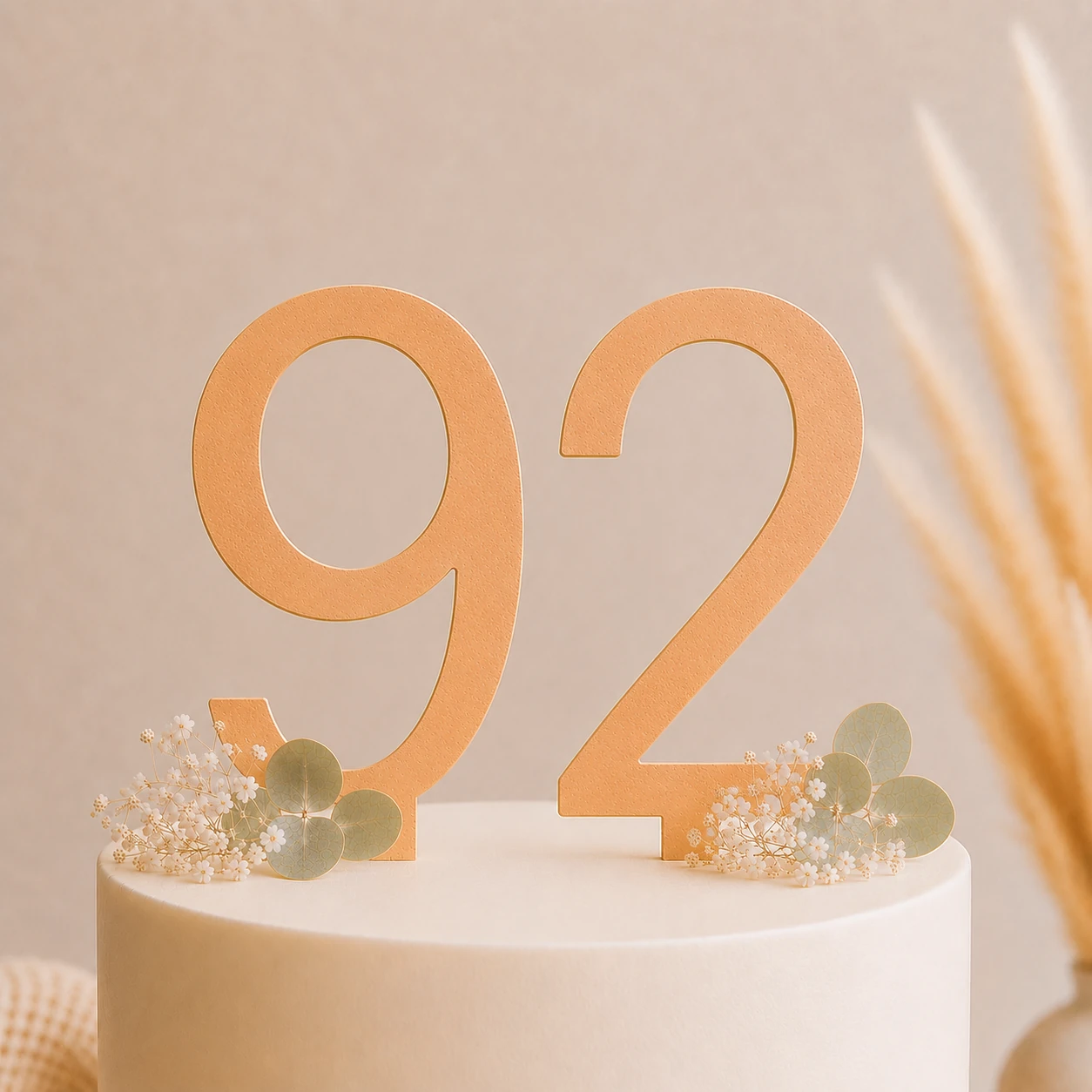 Topper na tort drewniany liczba 92 urodziny jubileusz