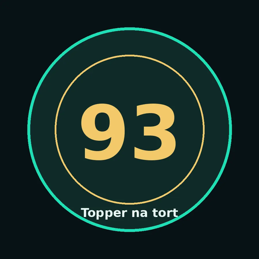 Topper na tort drewniany liczba 93 urodziny jubileusz