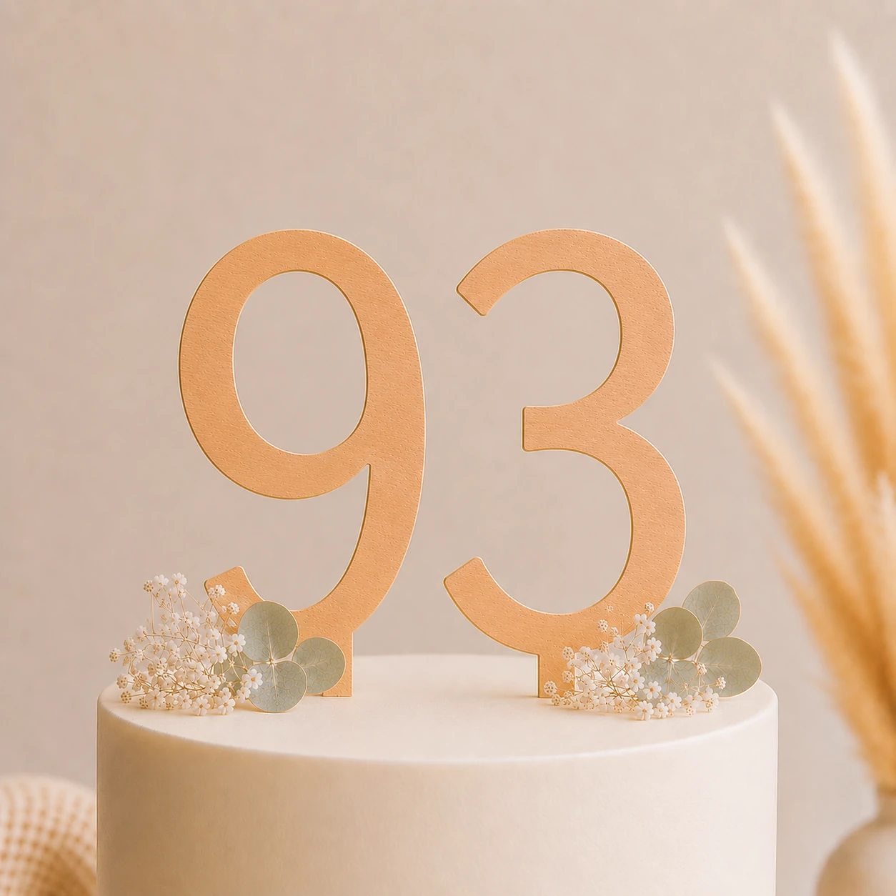 Topper na tort drewniany liczba 93 urodziny jubileusz