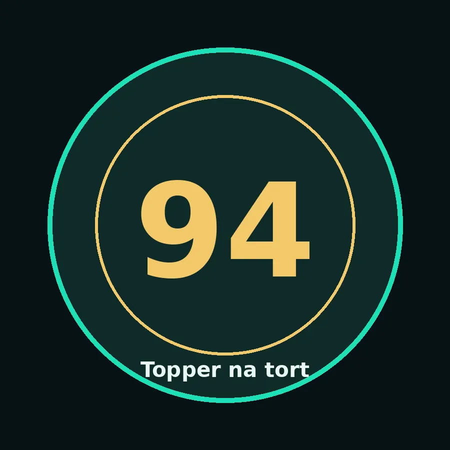 Topper na tort drewniany liczba 94 urodziny jubileusz