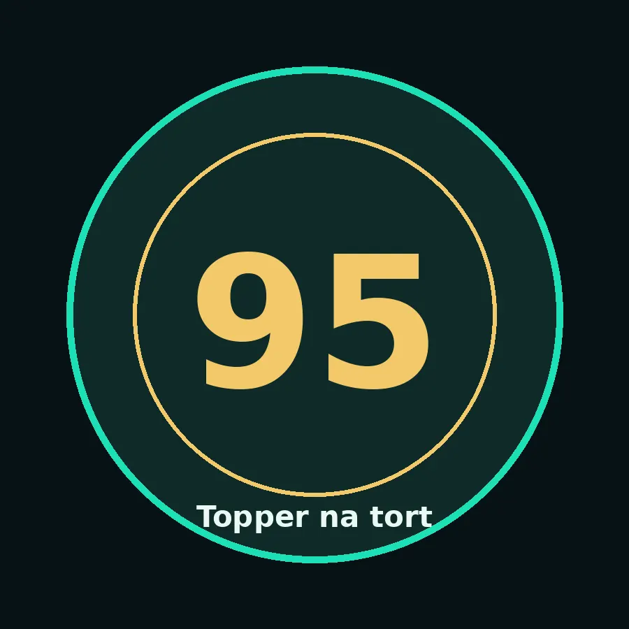 Topper na tort drewniany liczba 95 urodziny jubileusz