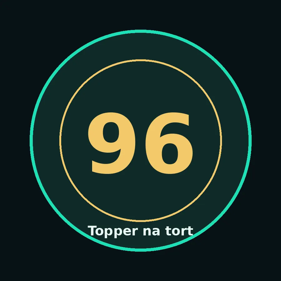 Topper na tort drewniany liczba 96 urodziny jubileusz