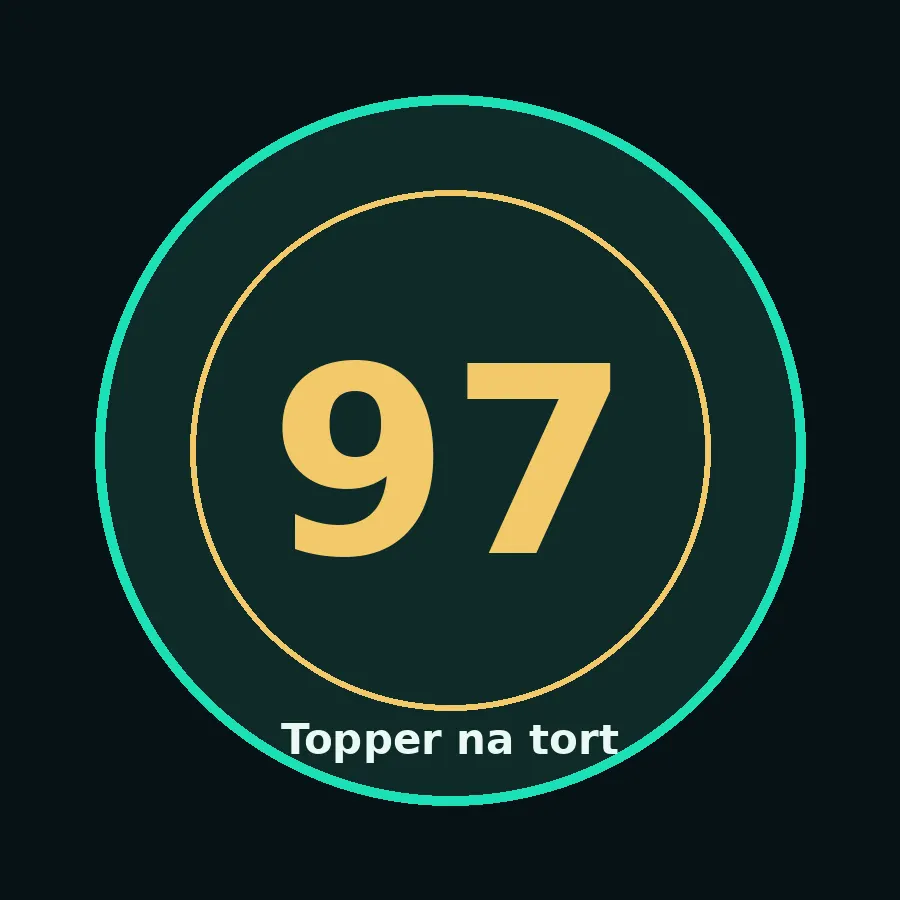 Topper na tort drewniany liczba 97 urodziny jubileusz