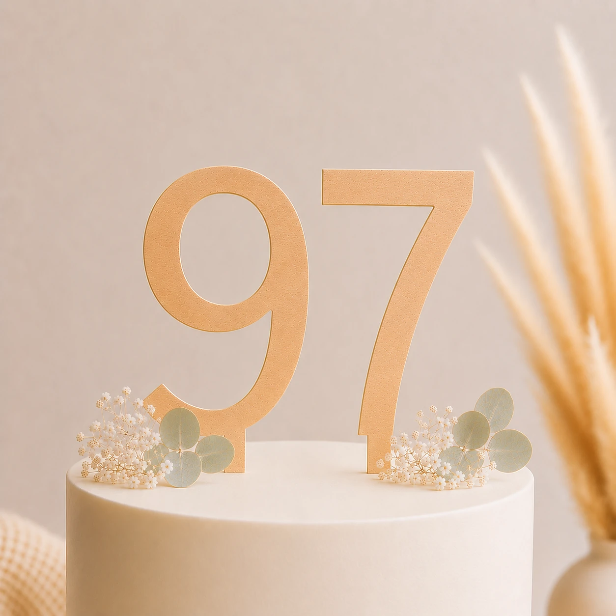 Topper na tort drewniany liczba 97 urodziny jubileusz