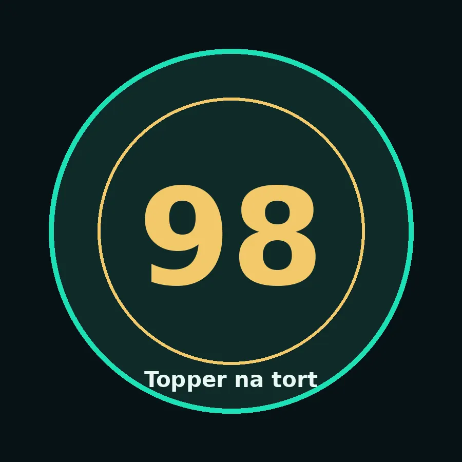 Topper na tort drewniany liczba 98 urodziny jubileusz
