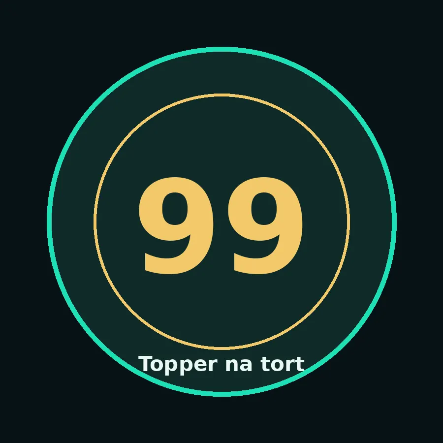 Topper na tort drewniany liczba 99 urodziny jubileusz