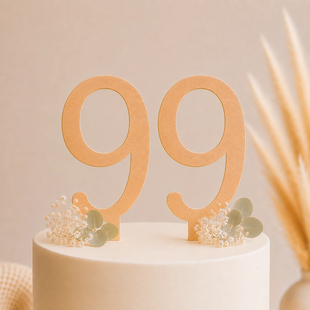 Topper na tort drewniany liczba 99 urodziny jubileusz